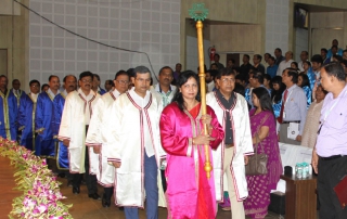 Esteemed Directors, Deans and Faculty members take part among others in the convocation procession led by Dr. Sasmita Samanta, Registrar, KIIT