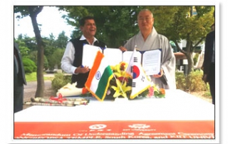 MoU with temple Ven. Shim San, South Korea.