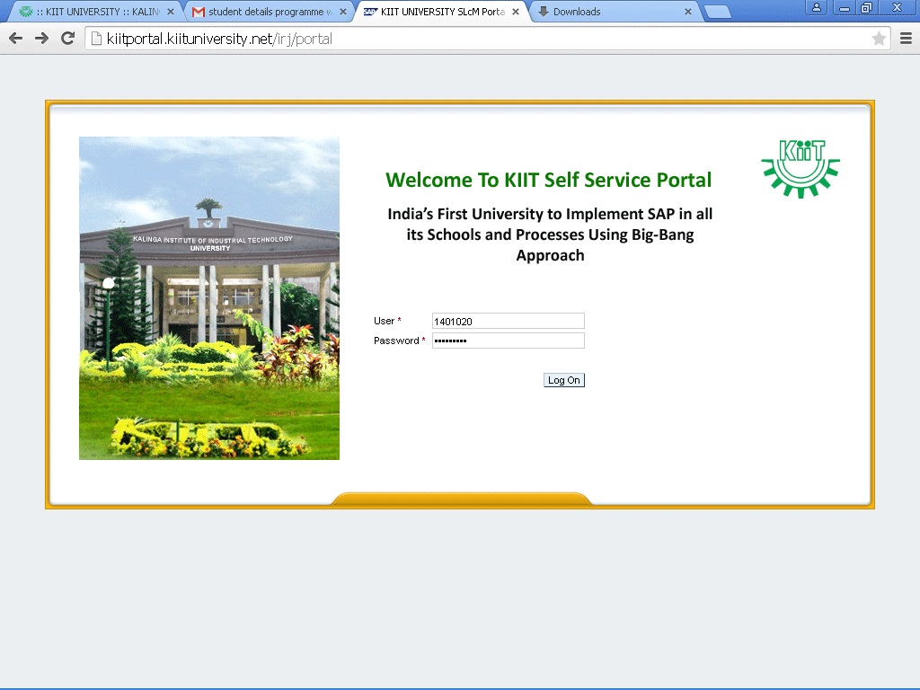 KIIT SAP Login Page