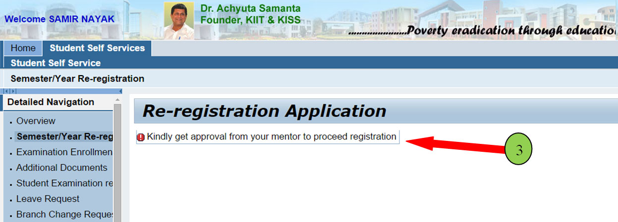 KIIT Semester Registration Step 3