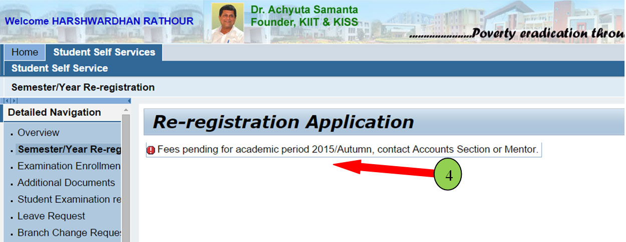 KIIT Semester Registration Step 4